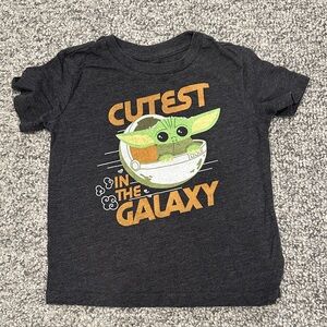 Star Wars Kids' Charcoal Tee with Baby Yoda Graphic